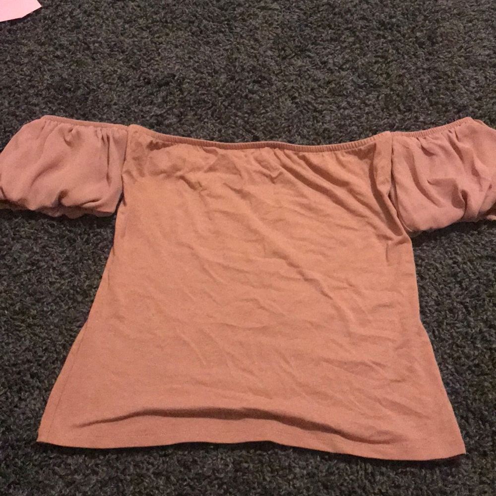 Dusty pink off the shoulder top